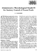 Administrative microbiological standards for sanitary control of frozen foods