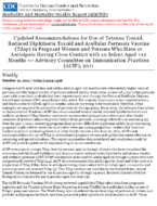 Updated recommendations for use of tetanus toxoid reduced diphtheria toxoid and acellular pertussis vaccine Tdap in pregnant women and persons who have or anticipate having close contact with an infant aged 12 months  Advisory Committee on Immunization Practices ACIP 2011