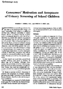 Consumers Motivation And Acceptance Of Urinary Screening Of School Children