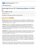 Transcript for the CDC telebriefing Update on COVID19 press briefing transcript Thursday June 25 2020