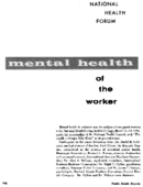 Mental health of the worker
