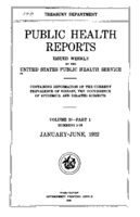 Public Health Reports  v 37 Part 1 numbers 126 JanuaryJune 1922  index