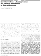 Correlation Between Laboratory Services And Reporting Requirements For Selected Zoonoses