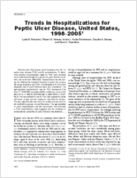Trends in Hospitalizations for Peptic Ulcer Disease United States 199820051