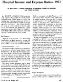 Hospital income and expense ratios 1951