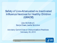 Safety of liveattenuated vs inactivated influenza vaccines for healthy children GRADE