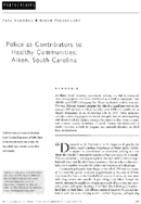 Police As Contributors To Healthy Communities Aiken South Carolina