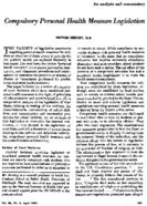 Compulsory Personal Health Measure Legislation