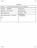 Occupational Safety and Health Training Project Grant in Industrial Hygiene