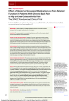 Effect of opioid vs nonopioid medications on painrelated function in patients with chronic back pain or hip or knee osteoarthritis pain the SPACE Randomized Clinical Trial