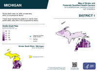 MI Congressional District 01 Stroke and Federally Qualified Health Centers Map 119th Congress