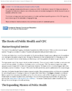 Story of CDC  The Roots of public health and CDC