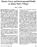 Electric power and environmental health in Alaska native villages
