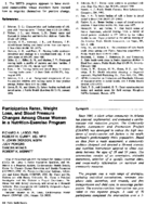 Participation rates weight loss and blood pressure changes among obese women in a nutritionexercise program