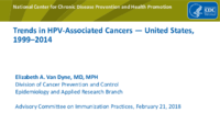 Trends in HPVassociated cancers  United States 19992014