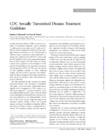 CDC sexually transmitted diseases treatment guidelines