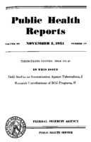 Public Health Reports  v 66  no 44  cover