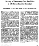 Survey Of Coronary Care Facilities In 50 Massachusetts Hospitals