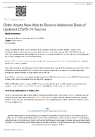 Older Adults Now Able to Receive Additional Dose of Updated COVID19 Vaccine