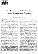 The Development Of Interaction As An Approach To Training