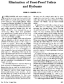 Elimination of frostproof toilets and hydrants