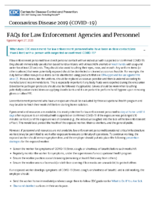 FAQs for Law Enforcement Agencies and Personnel April 27 2020