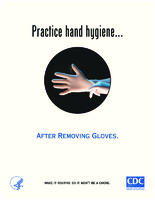Practice Hand HygieneAfter Removing Gloves light background