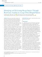Identifying and Decreasing Sharps Injuries Through Root Cause Analysis in a Large Urban Hospital System