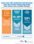 Lower your LDL cholesterol and decrease your risk of heart attack and stroke with statins and a healthy lifestyle