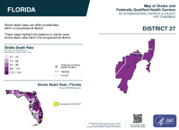 FL Congressional District 27 Stroke and Federally Qualified Health Centers Map 119th Congress