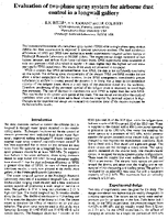 Evaluation of TwoPhase Spray System for Airborne Dust Control in a Longwall Gallery
