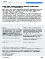 Global Health Impacts for Economic Models of Climate Change A Systematic Review and MetaAnalysis