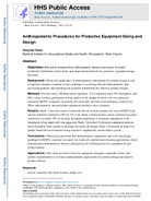 Anthropometric Procedures for Protective Equipment Sizing and Design