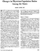 Changes in physicianpopulation ratios among the States