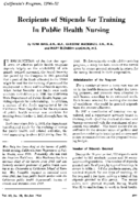 Recipients of stipends for training in public health nursing
