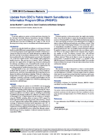 Update from CDCs Public Health Surveillance  Informatics Program Office PHSIPO