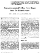 Measures against yellow fever entry into the United States