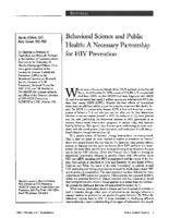 Behavioral Science And Public Health A Necessary Partnership For HIV Prevention
