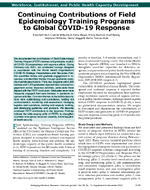 Continuing Contributions of Field Epidemiology Training Programs to Global COVID19 Response