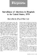 Surveillance Of Abortions In Hospitals In The US 1970