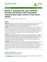 Nativity is associated with sugarsweetened beverage and fastfood meal consumption among mexicanorigin women in Texas border colonias