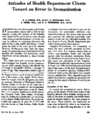 Attitudes Of Health Department Clients Toward An Error In Immunization