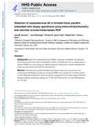 Detection of coxsackievirus A6 in formalinfixed paraffinembedded skin biopsy specimens using immunohistochemistry and realtime reversetranscriptase PCR