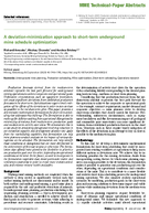 A DeviationMinimization Approach to ShortTerm Underground Mine Schedule Optimization 2024