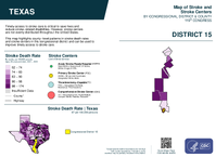 TX Congressional District 15 Stroke and Stroke Centers Map 119th Congress