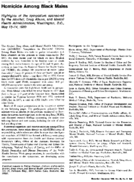 Homicide Among Black Males Highlights Of The Symposium Sponsored By The Alcohol Drug Abuse And Mental Health Administration Washington Dc May 1314 1980