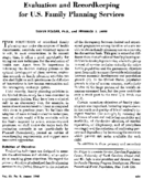 Evaluation And Recordkeeping For U S Family Planning Services