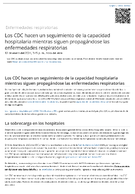 Los CDC hacen un seguimiento de la capacidad hospitalaria mientras siguen propagndose las enfermedades respiratorias