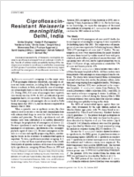 CiprofloxacinResistant Neisseria meningitidis Delhi India