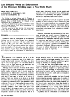 Law Officers Views On Enforcement Of The Minimum Drinking Age A FourState Study